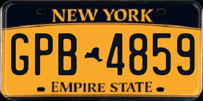 NY license plate GPB4859