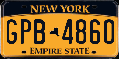 NY license plate GPB4860