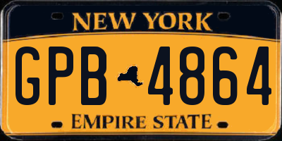 NY license plate GPB4864