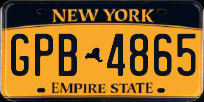 NY license plate GPB4865