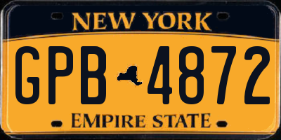 NY license plate GPB4872