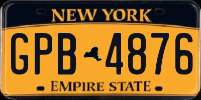 NY license plate GPB4876