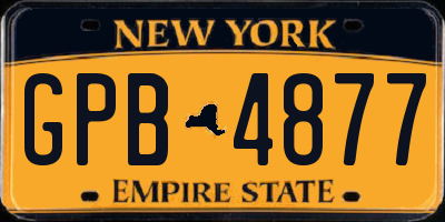 NY license plate GPB4877