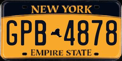 NY license plate GPB4878