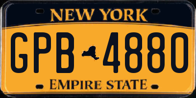 NY license plate GPB4880