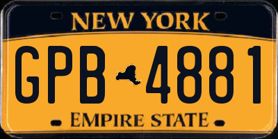 NY license plate GPB4881
