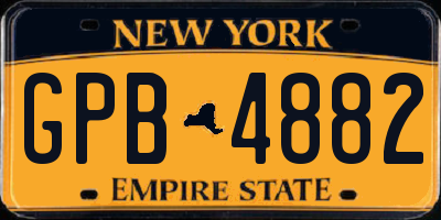 NY license plate GPB4882