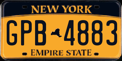 NY license plate GPB4883