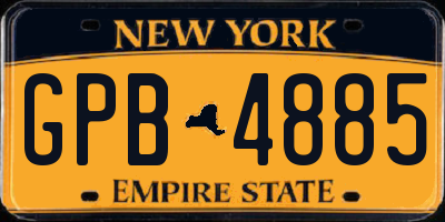 NY license plate GPB4885