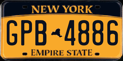 NY license plate GPB4886