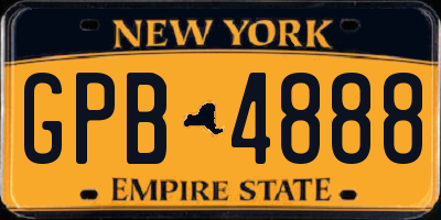 NY license plate GPB4888
