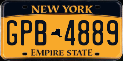 NY license plate GPB4889