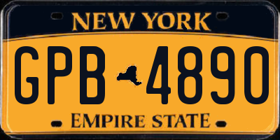 NY license plate GPB4890