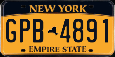 NY license plate GPB4891