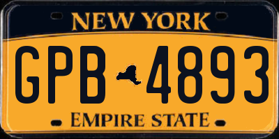 NY license plate GPB4893
