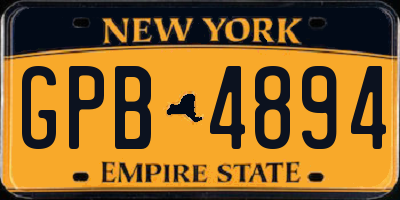 NY license plate GPB4894