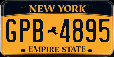 NY license plate GPB4895