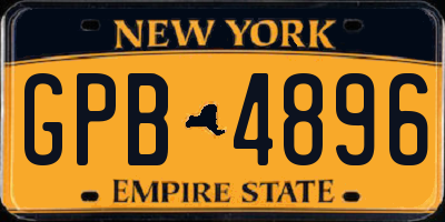NY license plate GPB4896