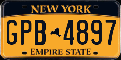 NY license plate GPB4897