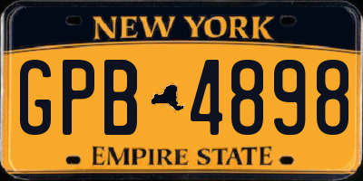 NY license plate GPB4898