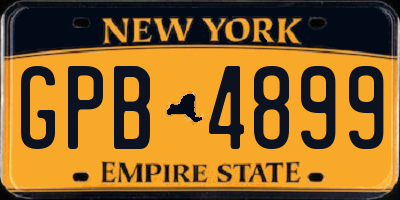 NY license plate GPB4899