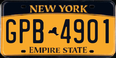 NY license plate GPB4901