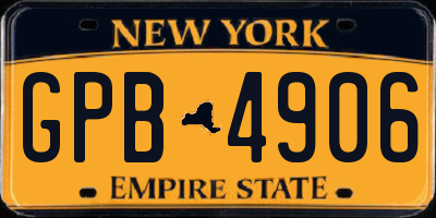 NY license plate GPB4906