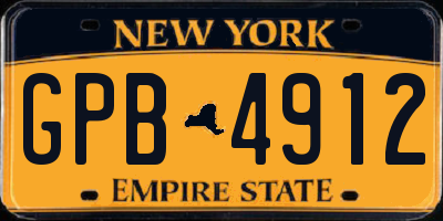 NY license plate GPB4912