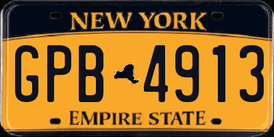 NY license plate GPB4913