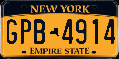 NY license plate GPB4914