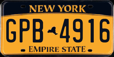 NY license plate GPB4916