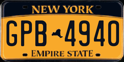NY license plate GPB4940