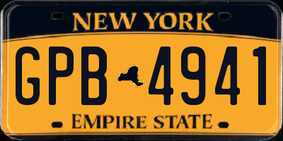 NY license plate GPB4941