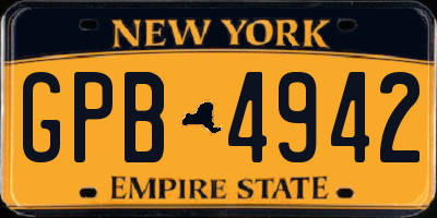 NY license plate GPB4942