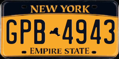 NY license plate GPB4943