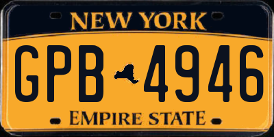NY license plate GPB4946