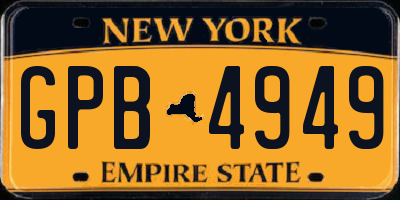 NY license plate GPB4949