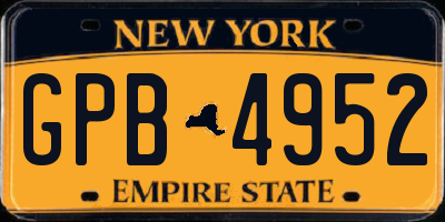 NY license plate GPB4952