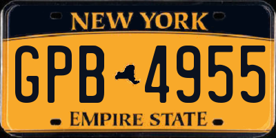 NY license plate GPB4955
