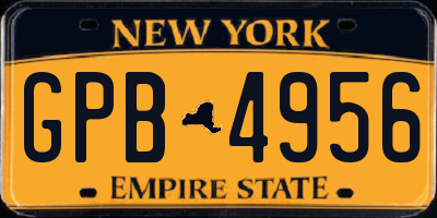 NY license plate GPB4956