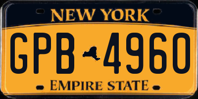 NY license plate GPB4960