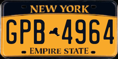 NY license plate GPB4964