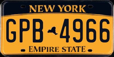 NY license plate GPB4966