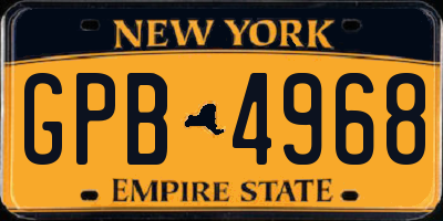 NY license plate GPB4968
