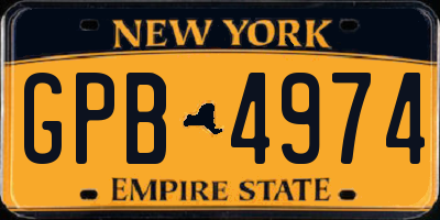 NY license plate GPB4974