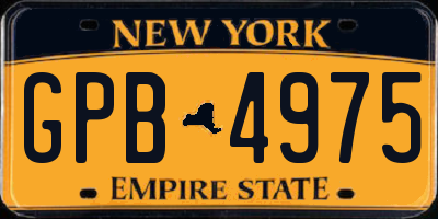 NY license plate GPB4975