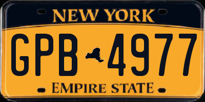 NY license plate GPB4977