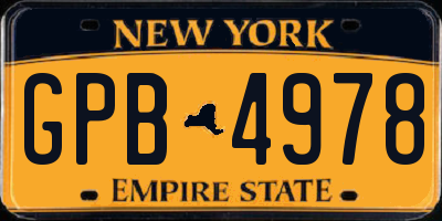 NY license plate GPB4978