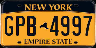 NY license plate GPB4997