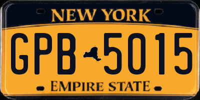 NY license plate GPB5015